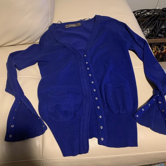 Bright Royal Blue Snap-button Cardigan (Med) - Picture 7 of 11